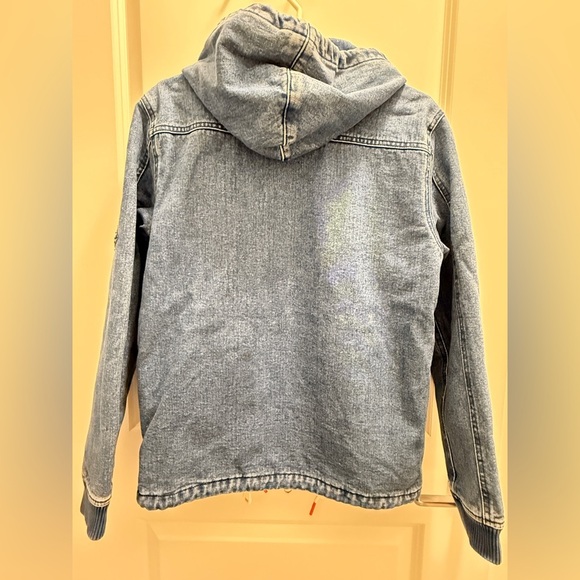 Superdry Men’s Hooded Worker Jacket Denim Blue Size Small - Picture 14 of 15